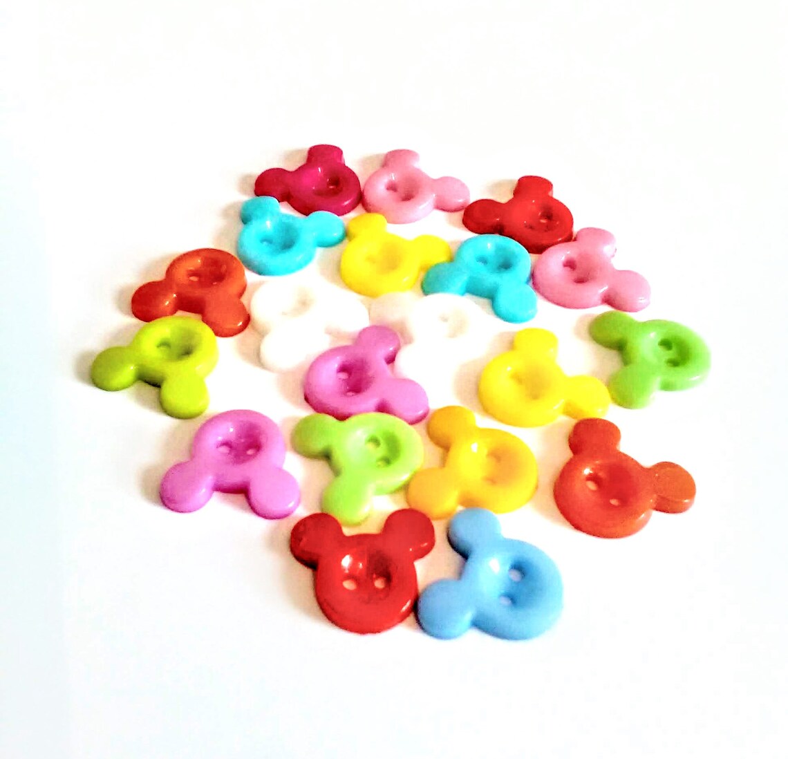 20 x Mickey Mouse Themed colourful Buttons with 2 holes and | Etsy