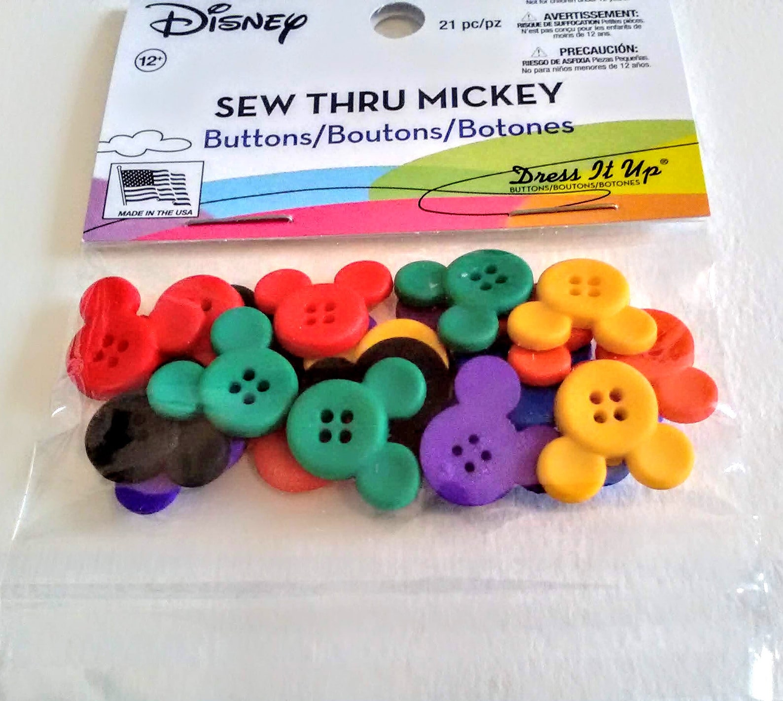 Dress it up Disney Buttons / Sew Thru Mickey/ Glitter Mickey/ Etsy