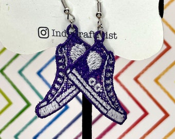 Made to Order  Freestanding Lace Converse Like Shoe Earrings
