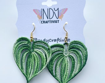 Made to Order Freestanding Monstera Leaf Earrings