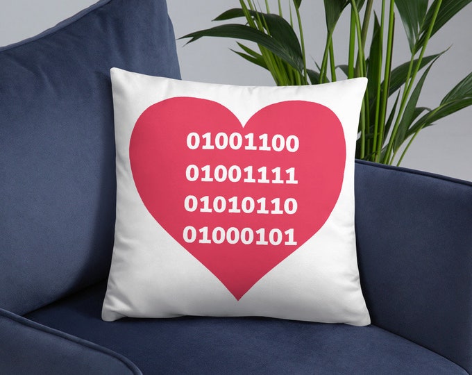 Featured listing image: Code Love Decorative Throw Pillow