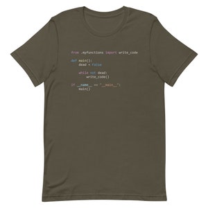 Python While Not Dead Write Code T-shirt Gift for AI and Machine Learning Programmers image 2