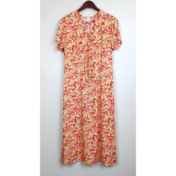 SZ 14 - 90's R&K Originals Long Midi Dress Ditsy … - image 1