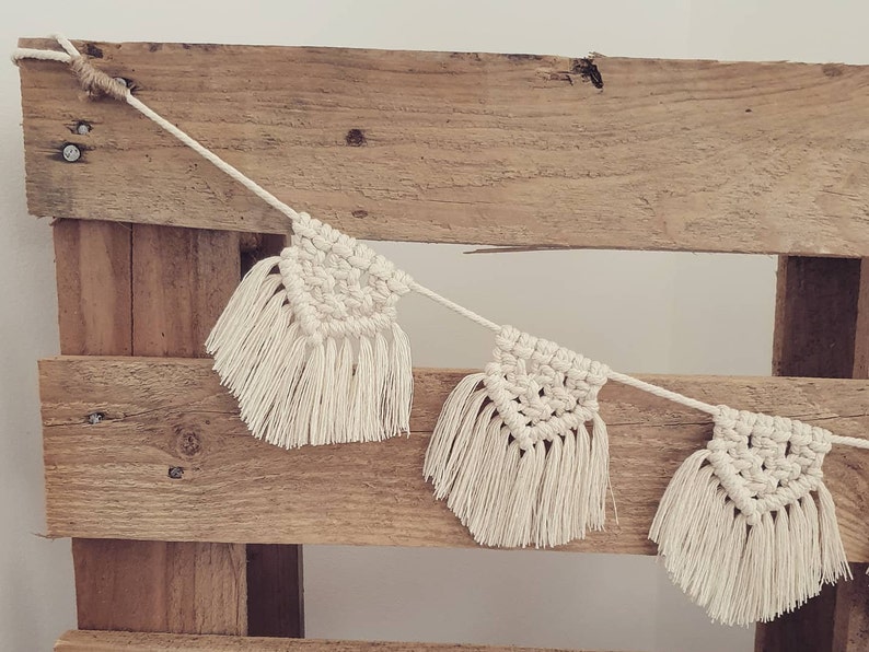 Guirlande blanche décoration bohème en macramé Etsy France