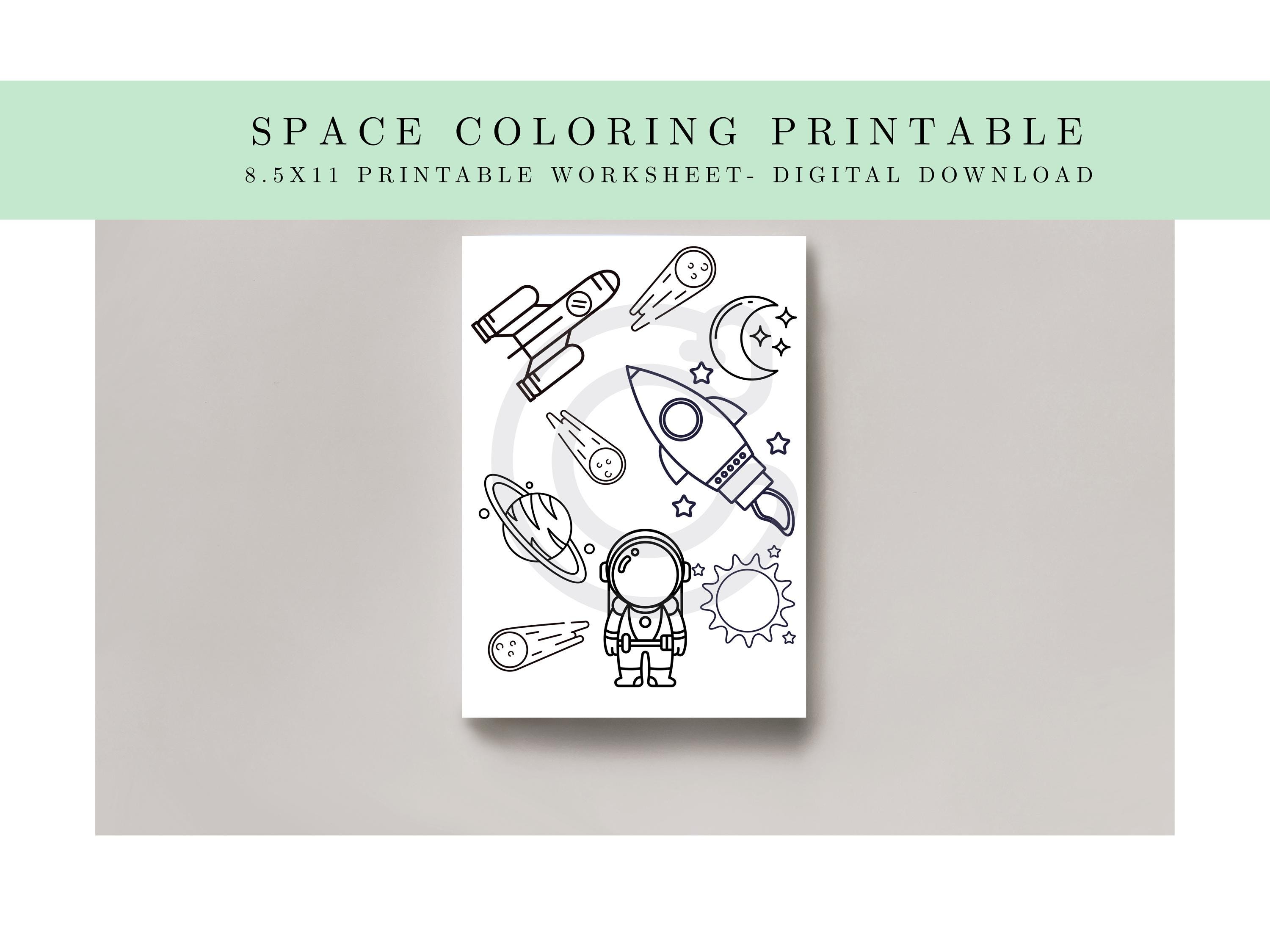 Space Coloring Printable - Etsy