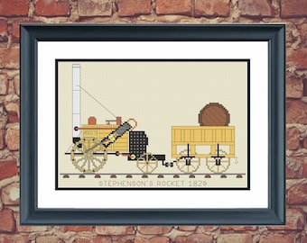 Stephenson's Rocket Cross Stitch Pattern