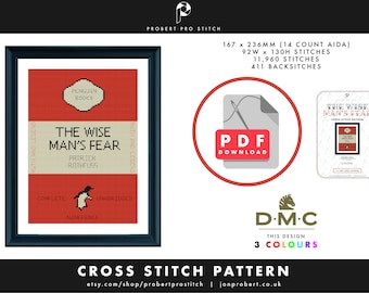 The Wise Man's Fear - Patrick Rothfuss - Penguin Book Cover - Cross Stitch Pattern