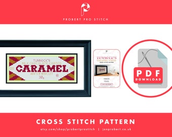 Tunnock's Caramel Wafer Cross Stitch Pattern