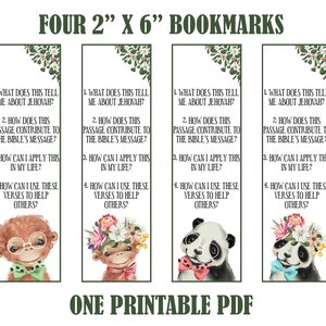 JW Bookmark Printable. JW Gift | Monkey & Panda | Instant Print At Home, w org, jw printables, jw oclam, jw cards
