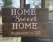 Farmhouse home sweet home wood sign