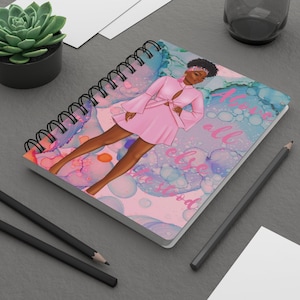 5"x7“ Melanin Notebook, Black Girl Notebook, Spiral Notebook, African American Woman Journal Notebook, Black Girl Magic