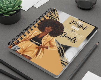 5"x7“ Melanin Notebook, Black Girl Notebook, Spiral Notebook, African American Woman Journal Notebook, Black Girl Magic