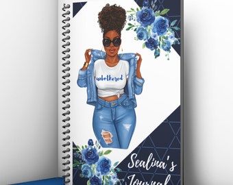 8.5 x5.5“ Melanin Notebook, Black Girl Notebook, Spiral Notebook, African American Woman Journal Notebook, Black Girl Magic