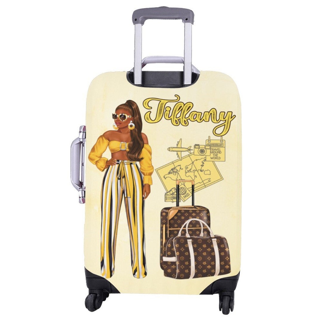 Luggage Cover Custom Luggage Cover Black Girl Luggage Etsy UK