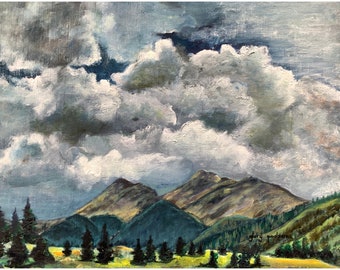 Afternoon at Mount Yale, 11" x 14" x 1.5" on Canvas, Gallery Wrapped, Oil Painting of Collegiate Peaks by Glory Paulson
