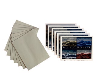 US Air Force Academy Class Colors Greeting Card Set, Blank, Set of 6; Thank you, Long Blue Line, Chapel, USAFA Graduation Gift & Memorabilia