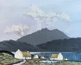 Killary Bay, Connemara (Irlanda) de Paul Henry, Pintura de reproducción impresa en Giclée de Bellas Artes de Glory Paulson; regalo de arte irlandés