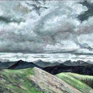 Afternoon Aria Above Tree Line Collegiate Peaks, Signed Giclée Print of Original Oil Painting by Glory Paulson image 1