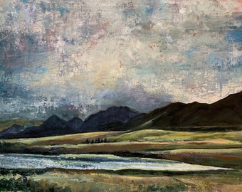 Living Skies, Colorado Wet Mountains near Westcliffe and DeWeese Lake, Signed Giclée Print of Original Oil Painting by Glory Paulson