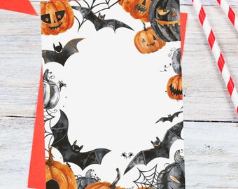 Halloween Party Invitation Background Template – DIY Printable Spooky Kids or Adult Invite – Digital Download