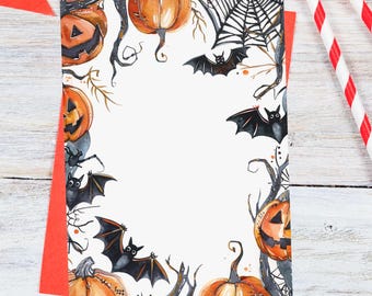 Halloween Party Invitation Background Template – DIY Printable Spooky Kids or Adult Invite – Digital Download