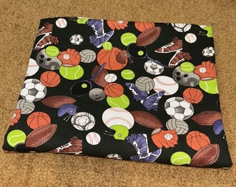 36 X 45” Sports Theme Tapestry Fabric Tennis Soccer Baseball Football