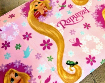 60” X 4 Yds Disney Rapunzel Long locks Poly Fleece Springs Creative Fabric Pink