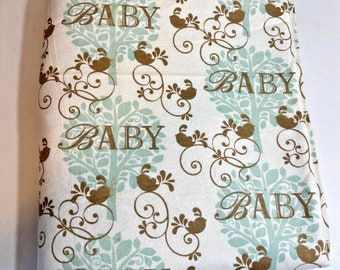 44“ X 420“ Richloom Flannel Cotton Fabric Baby Print Light Blue White 11 Yards