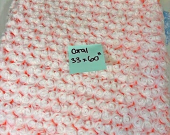 33 X 60” Soft Minky Plush Fabric Orange with White Swirls Sewing Crafts