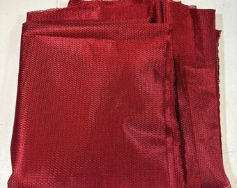 Red Burgundy Shiny Silky Mesh Fabric 64" x 70"