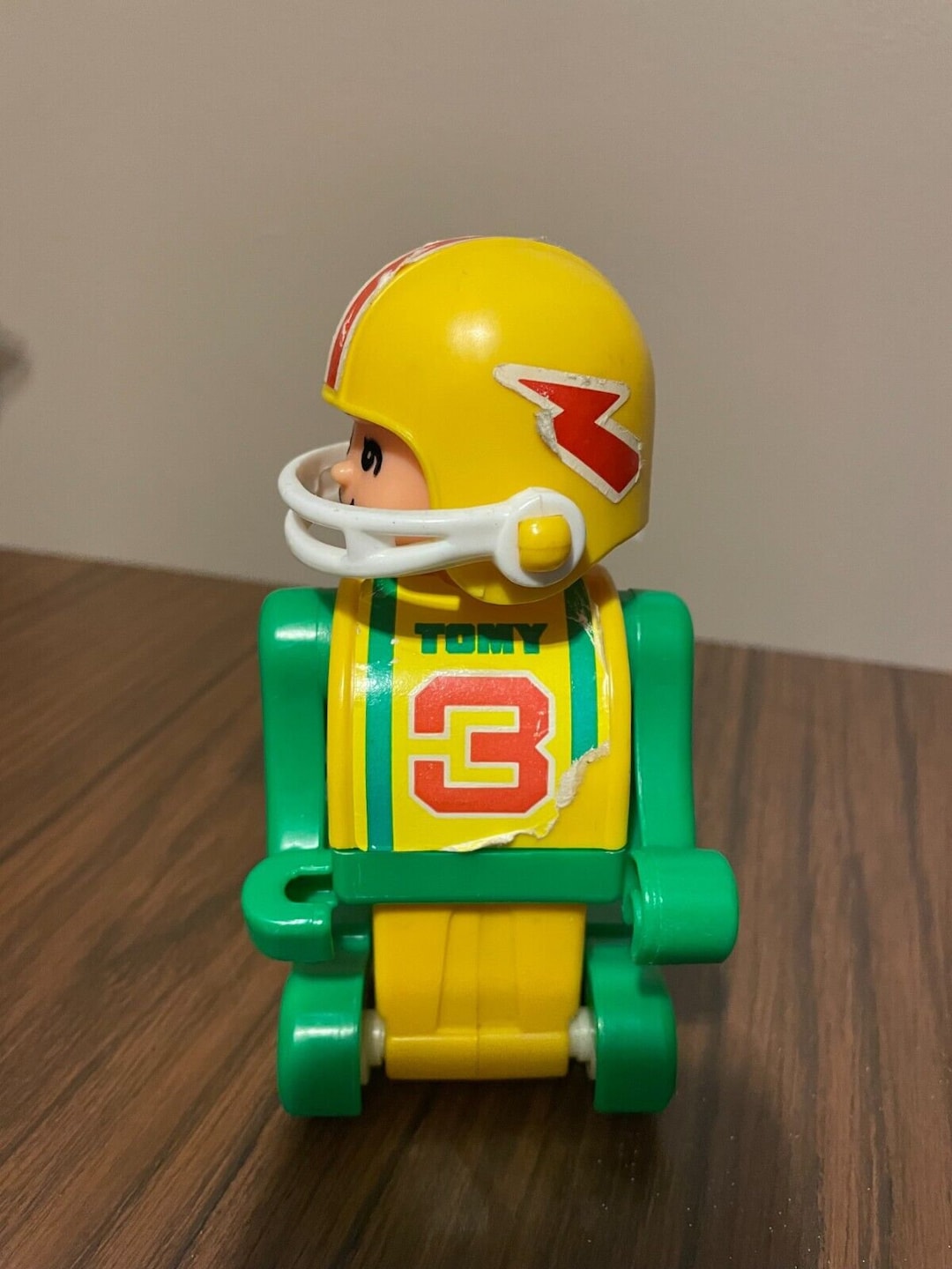 Tomy Vintage Football Player Toy Pushkins 1976 Player Yellow Etsy