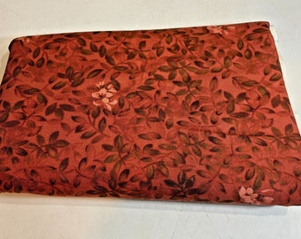 International Textiles Cotton Linen Fabric Floral Blossoms Red 160 x 60"
