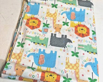 44” X 104” Cotton Blend Fabric Baby Nursery Animals Quilters Estate Fabric