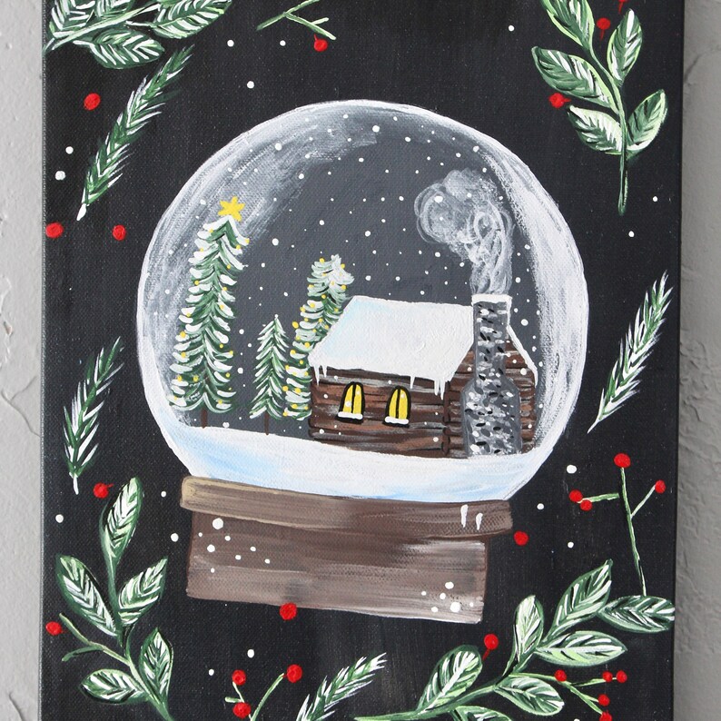 Snow Globe Winter Art Print Etsy