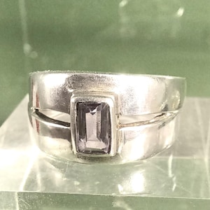 Vintage Silver 925 Amethyst Ring UK Ring Size L Signet Ring
