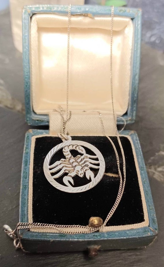 Vintage 70s Silver Sterling Silver Scorpion Penda… - image 3