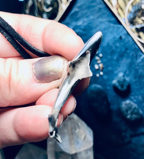 Vintage Hallmarked Solid Silver Dolphin Pendant, … - image 9