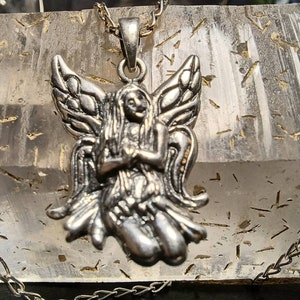 Vintage Silver 925 Fairy Pendant and Silver 925 Chain. Fairies
