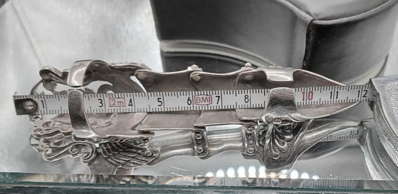 Vintage Scrolled Feathers Solid Silver, Fully Hal… - image 7