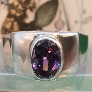 Vintage Silber 925 Amethyst Ring Größe 0