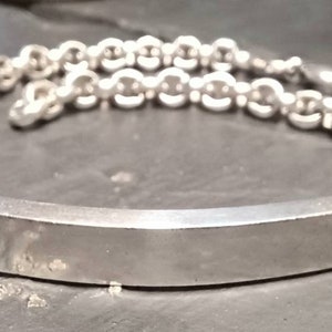 Vintage Hallmark Solid Italian Silver 925 ID  Identity Bracelet Length 22.cm & 13.3gm