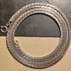 Rare Vintage Solid Silver Fully Hallmarked Ornate Box Link Very Long Chain 32 inches & 51gm