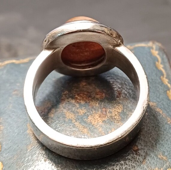 Vintage 1998 Solid Silver Hallmarked Sunstone Rin… - image 4