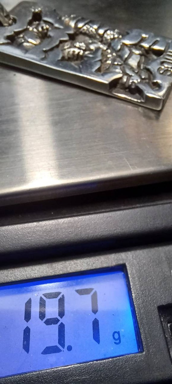 Solid Silver 19.7gm, Hallmarked, Snake Pendant, S… - image 7