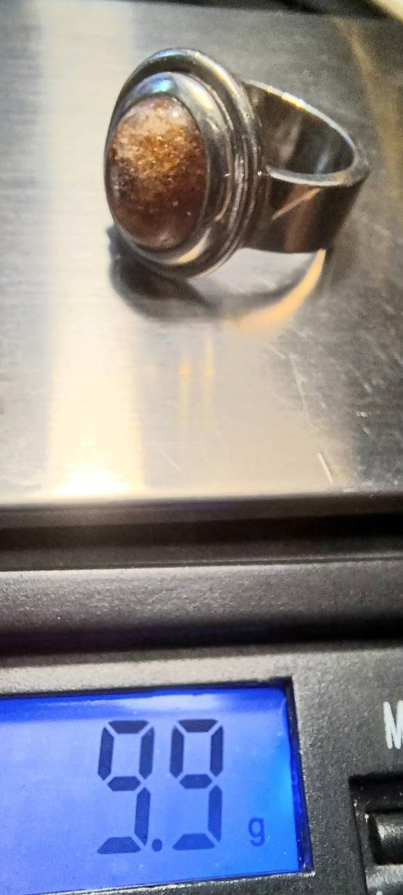 Vintage 1998 Solid Silver Hallmarked Sunstone Rin… - image 8