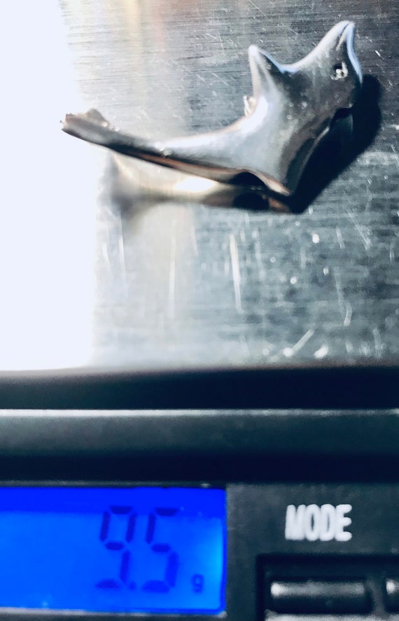 Vintage Hallmarked Solid Silver Dolphin Pendant, … - image 8