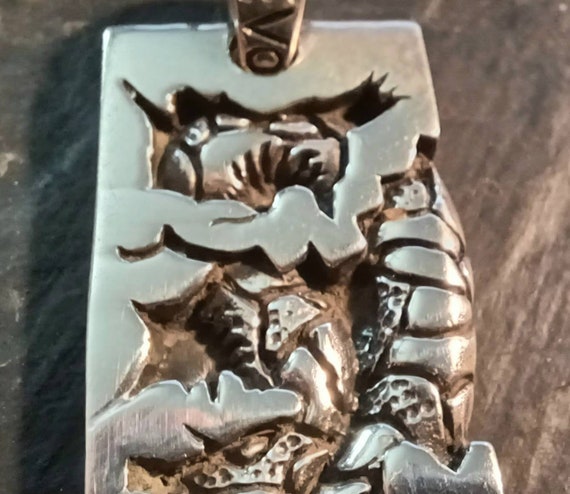 Solid Silver 19.7gm, Hallmarked, Snake Pendant, S… - image 6