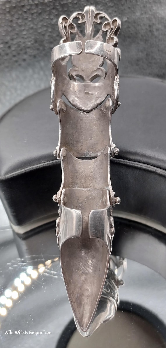 Vintage Scrolled Feathers Solid Silver, Fully Hal… - image 9