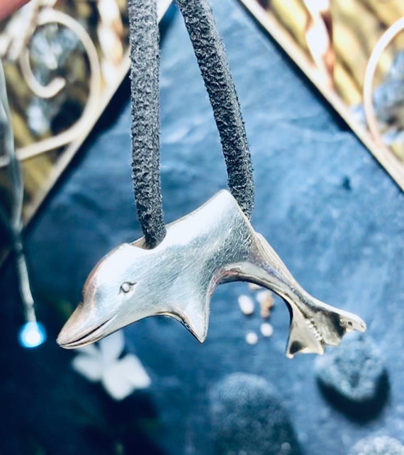 Vintage Hallmarked Solid Silver Dolphin Pendant, … - image 7