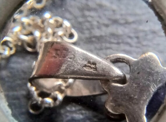 Vintage Hallmarked Silver Statement Crystal Penda… - image 4